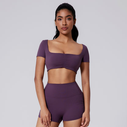 Women's Spring And Summer Solid Color Short Sleeve