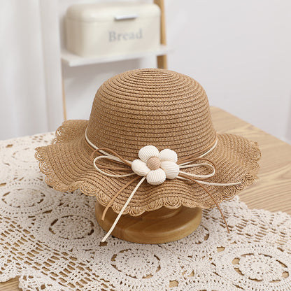 Girls' Sun-proof Sun Straw Hat Bag