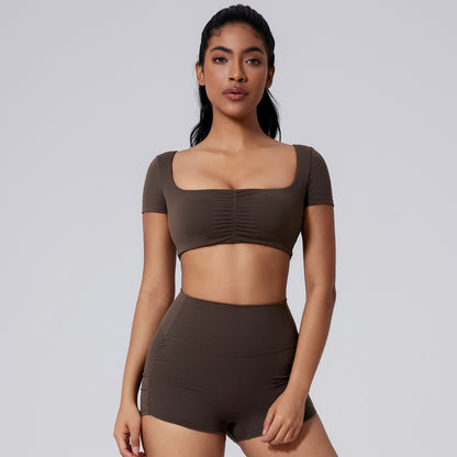 Women's Spring And Summer Solid Color Short Sleeve