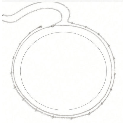 Women's Fashion Round Beads Chain Double-layer Waist Chain