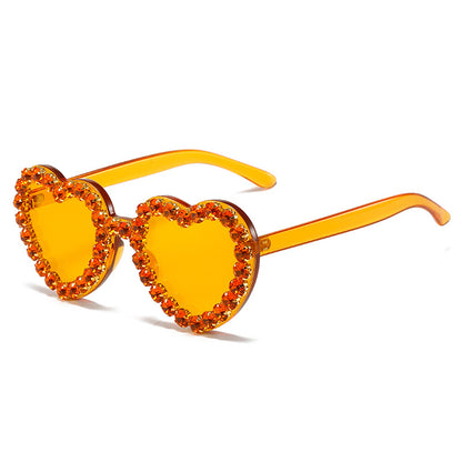 Fashionable All-match Peach Heart Sunglasses For Women