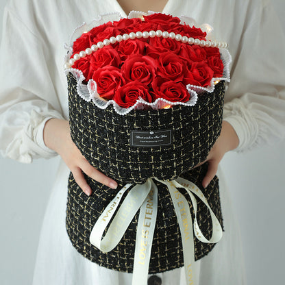 Classic Style Ice Crushing Blue Rose Soap Bridal Bouquet