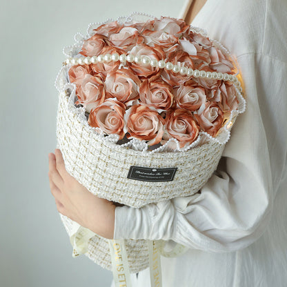 Classic Style Ice Crushing Blue Rose Soap Bridal Bouquet