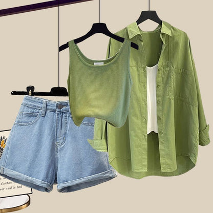 Summer Mint Man Style Dopamine Wear Match Suit Women