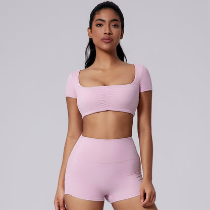 Women's Spring And Summer Solid Color Short Sleeve