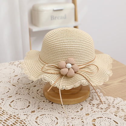 Girls' Sun-proof Sun Straw Hat Bag