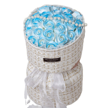 Classic Style Ice Crushing Blue Rose Soap Bridal Bouquet