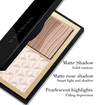 Three-color Bronzing Powder Shadow Nose Shadow Matte Brightening Three-dimensional Ginger Highlighting Powder