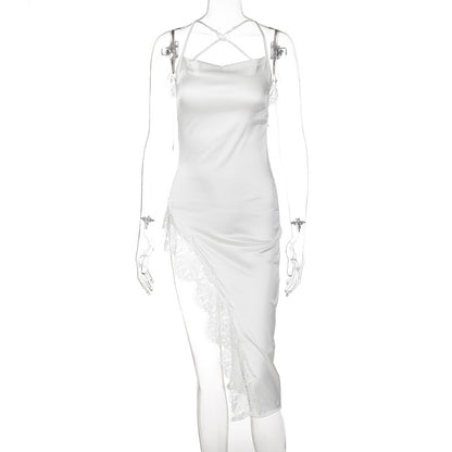 New Summer Fashion Sexy Backless Slim Fit Lace Sling Dress Women