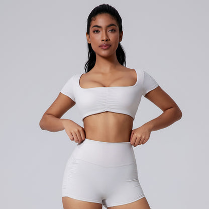 Women's Spring And Summer Solid Color Short Sleeve