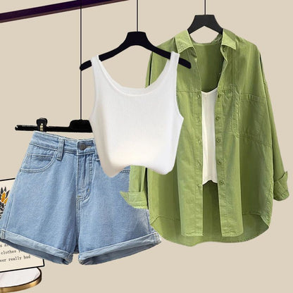 Summer Mint Man Style Dopamine Wear Match Suit Women