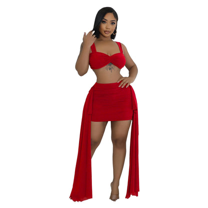 Casual Lotus Leaf Skirt Two-piece Set