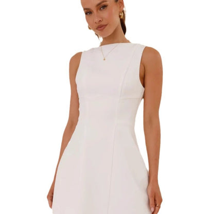 Women's Turtleneck Backless Dress Inelastic