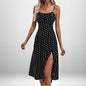 European And American Amazon New Women's Fashion Printed Self-tie Slit Sling Dress