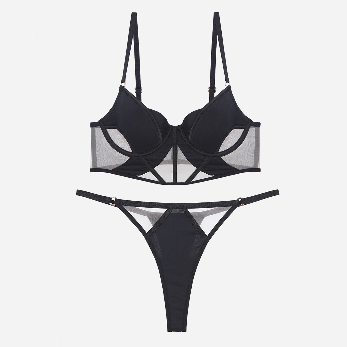 Glossy Mesh Hollow French Underwear Women