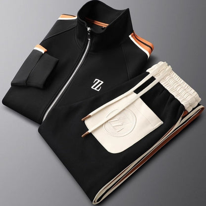 Trendy Stand Collar Casual Sports Suit