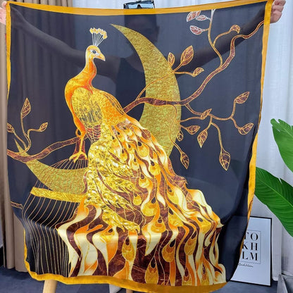 All-match Satin Square Women's Silk Scarf Shawl Beach Towel