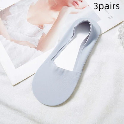 Ice Silk Socks Women's Boat Socks Summer Thin Cotton Bottom