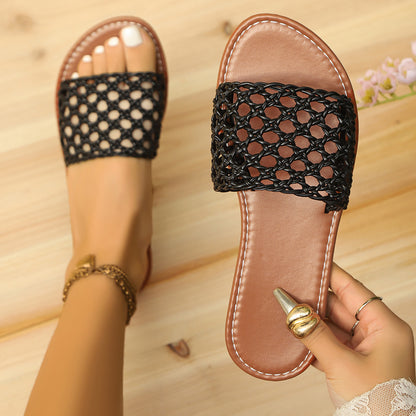 Mesh Slippers Women's Shoes Square Toe