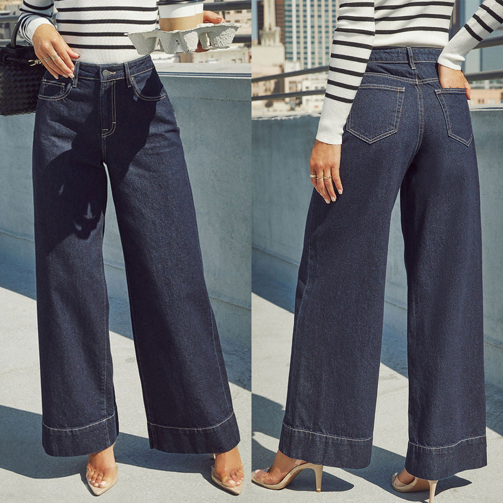 High Waist Long Wide Leg Jeans