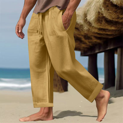 Men's Linen Pure Color Comfort Breathable Casual Pants