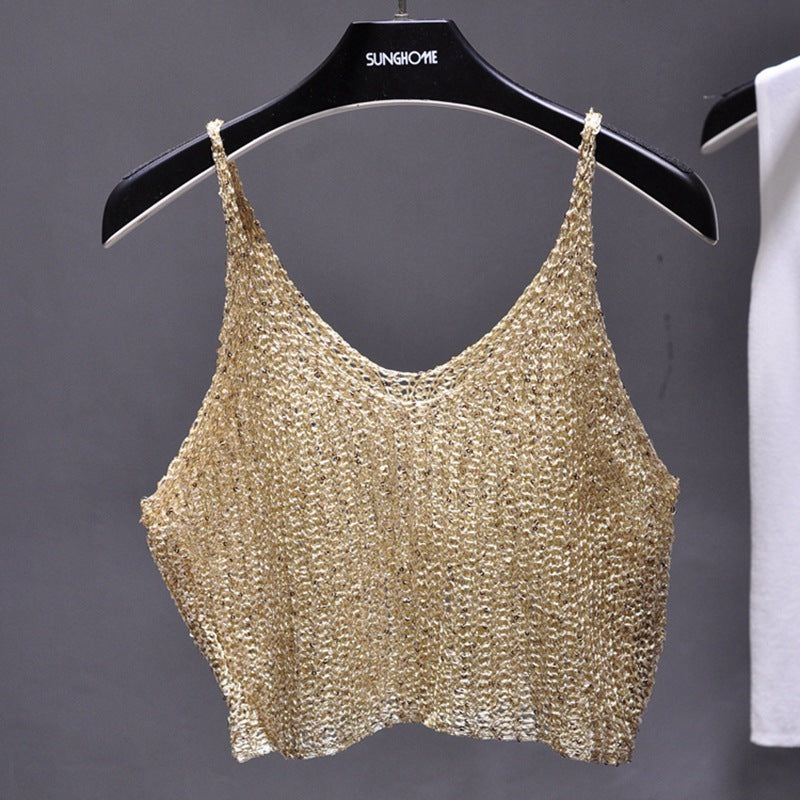 Women's Hollow-out Midriff Sling Top