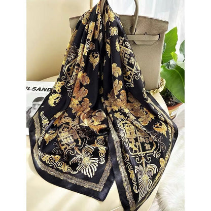 All-match Satin Square Women's Silk Scarf Shawl Beach Towel