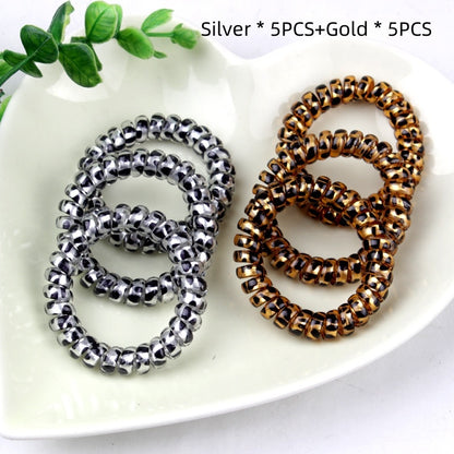 Plastic Leopard Print Phone Line Hair Ring Hair Rope