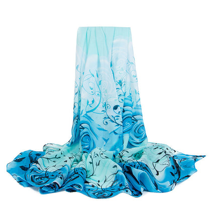 Spring And Autumn New Silk Scarf Versatile Decorative Winter Artificial Silk Beach Towel