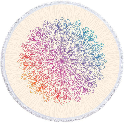 Microfiber 3D Printed Round Beach Towel