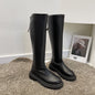 Knight  Long  Women White Boots Mid Heel
