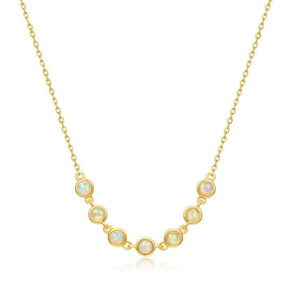 Light Luxury Synthetic S925 Silver Gold Plated Necklace Women
