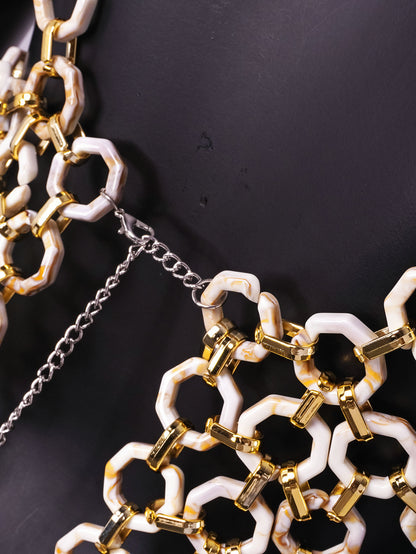 Summer Slim-fit Backless Acrylic Top Skirt Suit