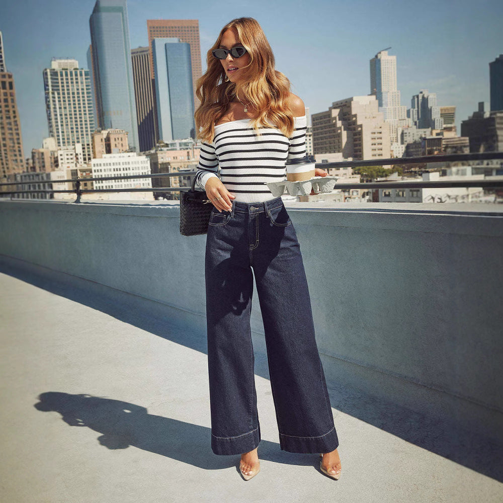 High Waist Long Wide Leg Jeans
