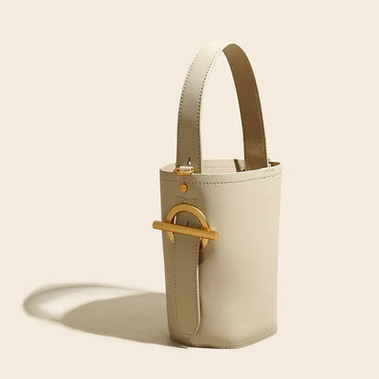 Genuine Leather Bucket Bag