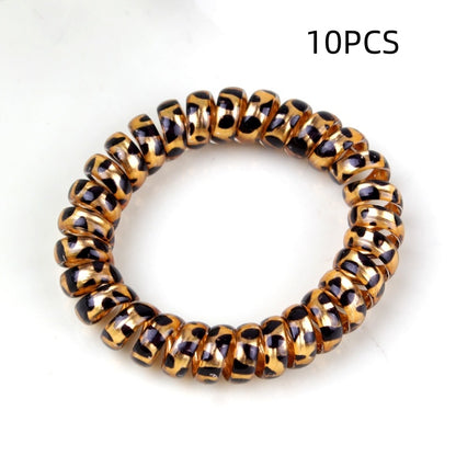 Plastic Leopard Print Phone Line Hair Ring Hair Rope