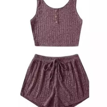 Women's Fashion Slim Fit Vest Shorts Set