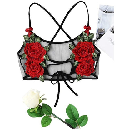 Three-Point Slim Padded Lace Bra Set Women