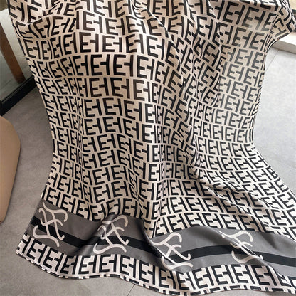 New Silk Satin Thin Shawl Tide Brand Beach Towel