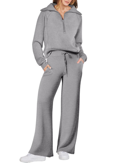 Loose Wide Leg Pants Sports Suit