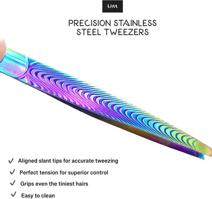 Hair Removal Tweezer Slanted Eyebrow Tweezer Tweezers For Men, Women And Kids, Stainless Steel Titanium