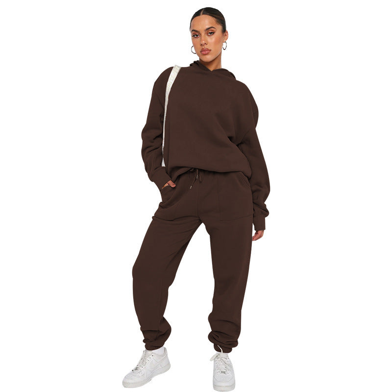 Hooded Long Sleeve Sweater Women's Clothing Fashion Casual Trousers Suit