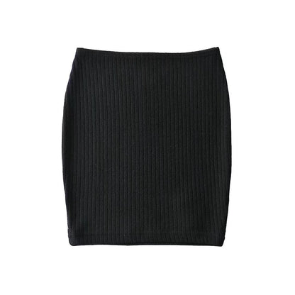 Women's Solid Color Stretch Slim Fit Hip Short Skirt