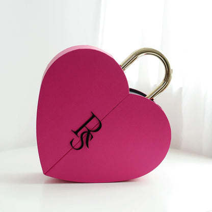 Flower Color Material Valentine's Day Lock Cylinder Gift Box Flower Love Box Heart-shaped Metal Portable