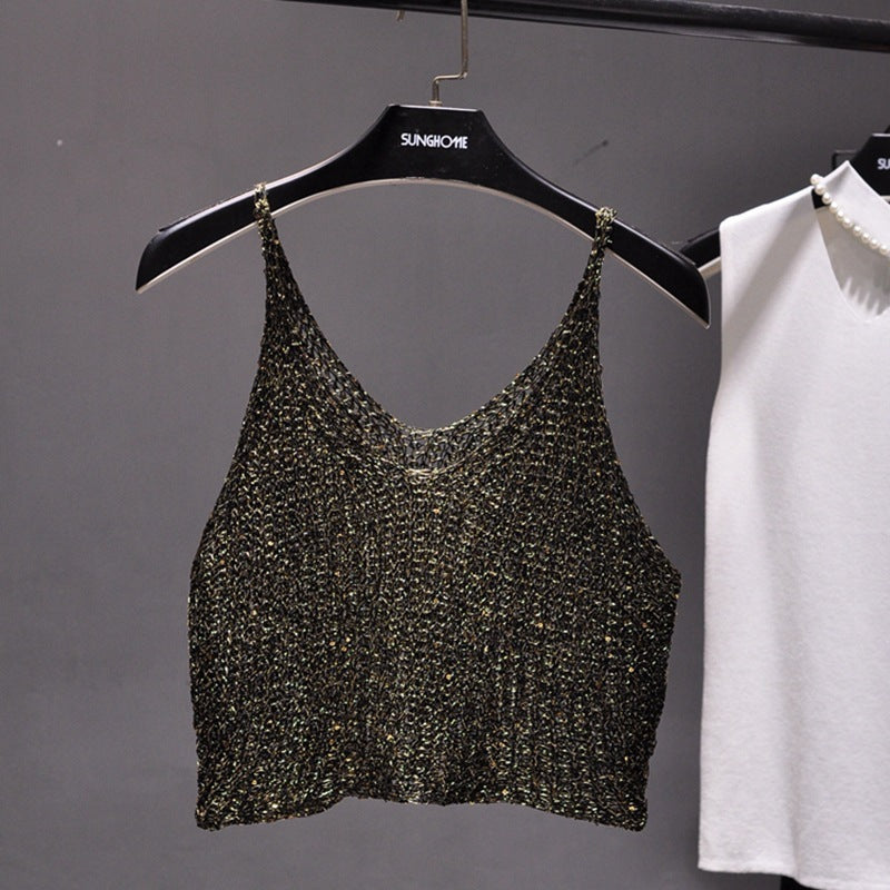 Women's Hollow-out Midriff Sling Top