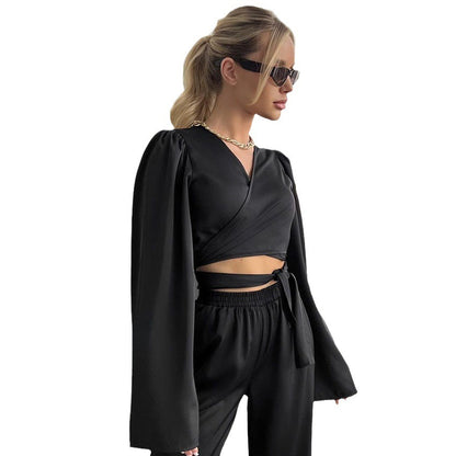 Comfortable Long Sleeve Trousers Pajamas Suit