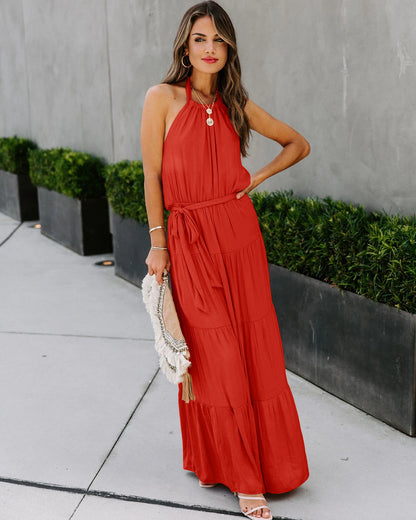 Stitched Sexy Backless Dress