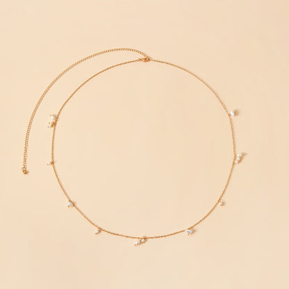 Beach Simple Style  Pearl Corn Kernel Waist Body Chain