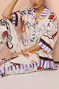 Autumn New Graffiti Printing Shirt Trousers Fashion Street Suit Two-piece Set For Women