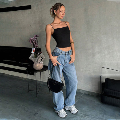 Sexy Backless Spaghetti Straps Vest